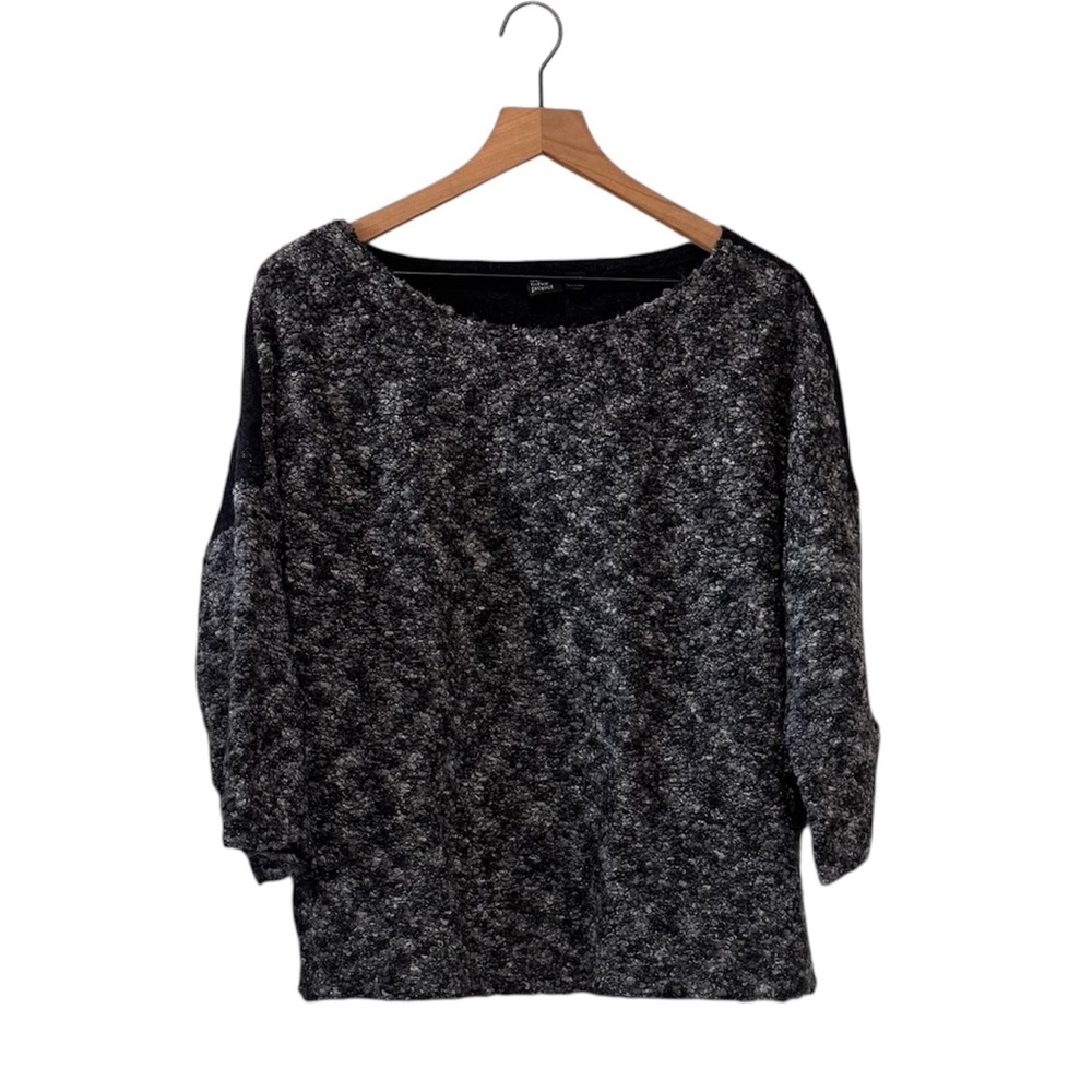 EILEEN FISHER The Fisher Project Gray Wool Mohair Blend 3/4 Sleeve Sweater